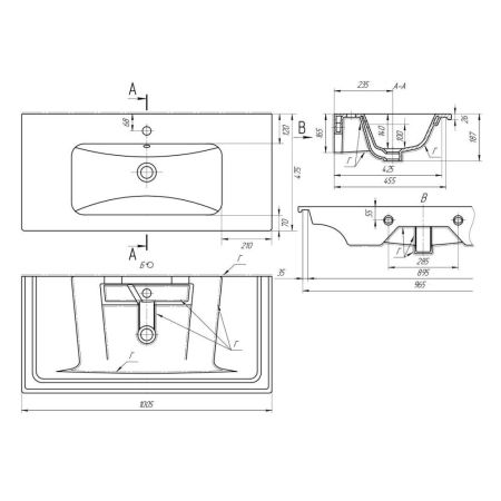 Раковина Dreja Euphoria 641235, 100 см, артикул 641235