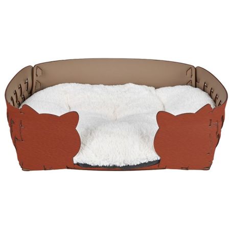 ADJ Лежанка Cat, 45х30хН15 см., цвет: коньяк/бордо, артикул 1555C.09/30