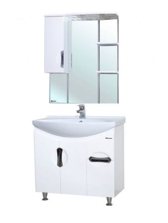 Зеркало со шкафом Bellezza Лагуна 75 4612112002016 с подсветкой L Белое