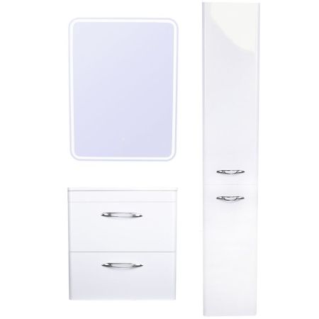 Тумба подвесная "Каре 80" (2 ящ.) Люкс белая, PLUS, артикул СС-00002270