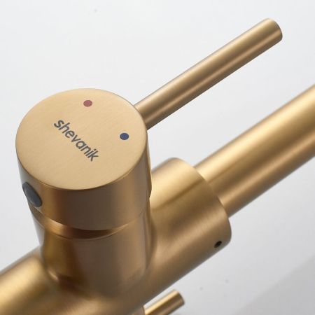 Смеситель для кухни с подключением фильтра Shevanik S228G, золотой сатин, артикул S228G