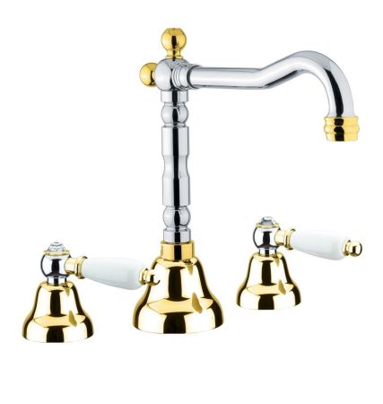 Смеситель для раковины Fiore COLONIALE SKY (SWAROVSKI®) 03CO0637, хром/золото, артикул 03CO0637