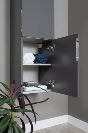 Шкаф-пенал Aquanet Алвита 35 серый антрацит, артикул 00240197
