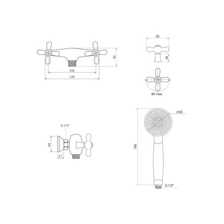 Смеситель для душа Славен СЛ-ДВ-О40, хром