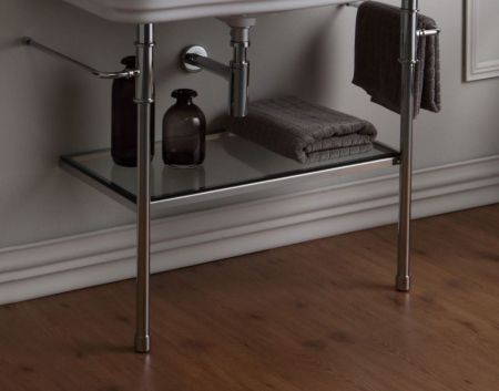 Stil Haus Elite, настенная металлическая консоль с стеклянной полкой, цвет хром, артикул 1047(08)