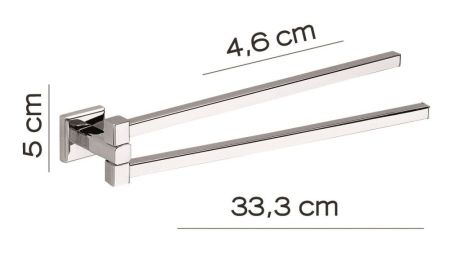 Gedy Colorado, полотенцедержатель двойной поворотный, цвет хром, артикул 6923(13)