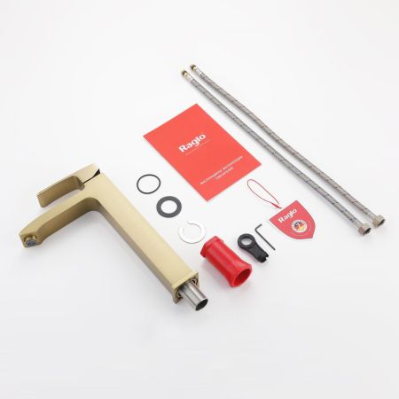 Смеситель для раковины Raglo R01.15.03, золотой сатин, артикул R01.15.03
