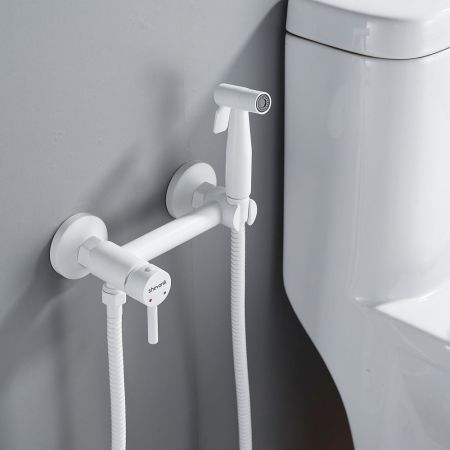 Гигиенический душ со смесителем Shevanik S107C, белый, артикул S107C