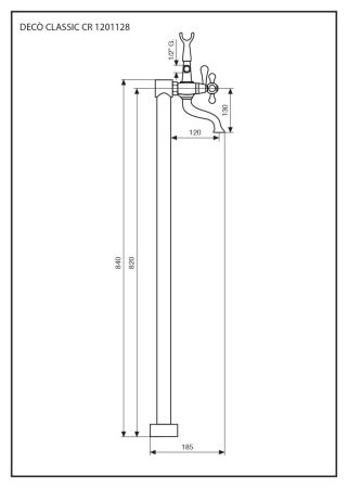 Напольный смеситель Deco Classic с ручным душем для ванной, цвет бронза