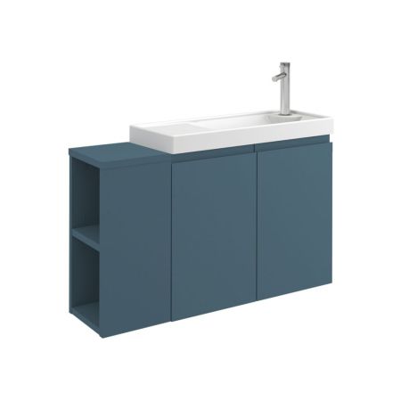 Боковая тумба с полками ORKA Ferla 20 подвесная, синий матовый, артикул 3005974