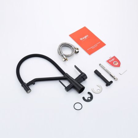 Смеситель для кухни с подключением фильтра Raglo R80.62.06, черный, артикул R80.62.06