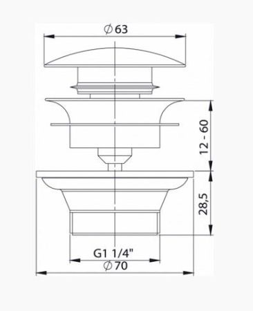 BETTE Вентиль давления 1¼ ", цвет белый, артикул B581-000