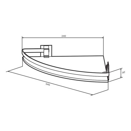 A7456100 Sense L Полка угловая стеклянная, алюминий, артикул A7456100