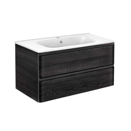 База под раковину Vico 1000 подвесная, 2 выкатных ящика soft close, Carbone, артикул VMC-2V100CN
