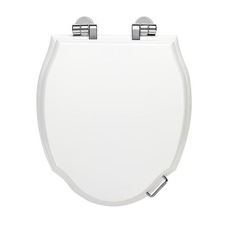 Devon New Etoile Сиденье для унитаза из мдф, цвет: белый лакированный/петли хром (микролифт), артикул 3IBSEBIANETCR