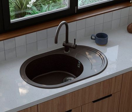 Кухонная мойка Ulgran U-610-345, шоколад, артикул U-610-345