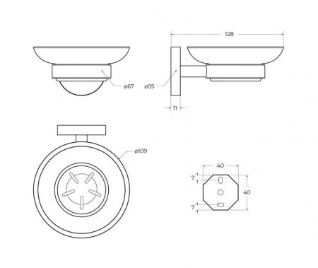 RELAX-SODS-NOP Мыльница подвесная, стекло, исполнение черный матовый, артикул RELAX-SODS-NOP