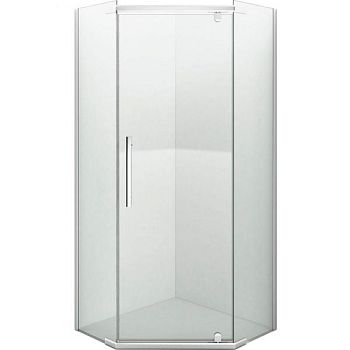 Душевой уголок Erlit ER10110V 100x100 профиль Матовый хром стекло прозрачное