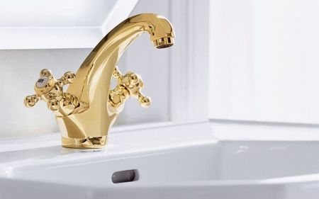 Смеситель для раковины Kludi Adlon 510104520 Золото 23 карат, артикул 510104520