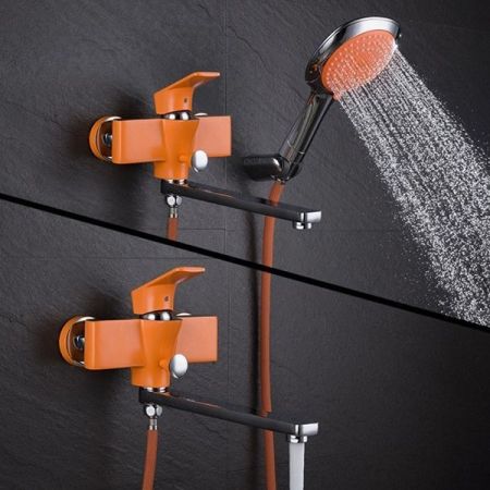 Смеситель для ванны D&K Berlin Kunste DA1433313 универсальный Хром Оранжевый, артикул DA1433313