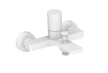 AQG Tube, однорычажный смеситель для ванны (излив 16,3 см), без набора для душа, цвет белый матовый