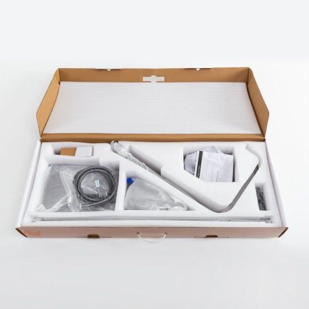 LINER-CVD-GM Душевая стойка со смесителем и изливом, исполнение оружейная сталь, артикул LINER-CVD-GM