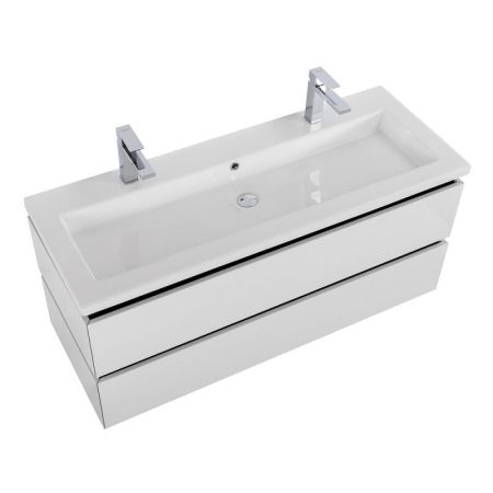 PLANE База под раковину подвесная с двумя выкатными ящиками, Белый глянец, 1000x458x500, PLANE-1000-2C-SO-BL, артикул PLANE-1000-2C-SO-BL