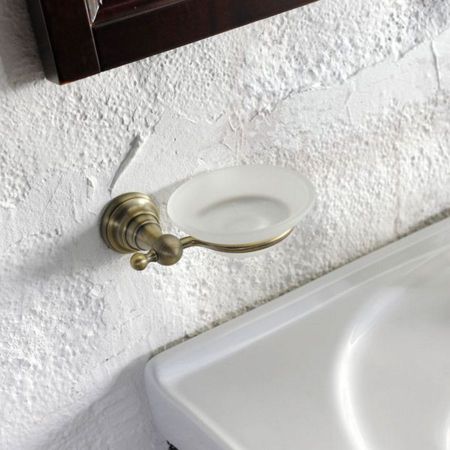 Мыльница DIAMOND стеклянная, настенная, бронза, Sapho, артикул 1318-02