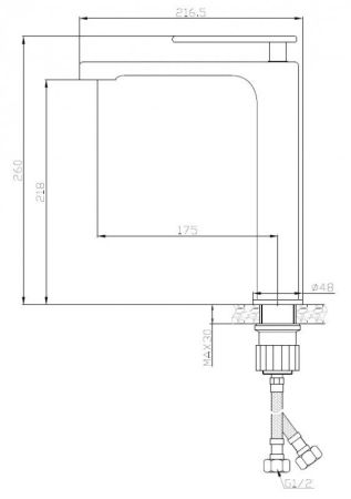 Смеситель для накладных раковин CEZARES MOMENTO-LC-01-W0