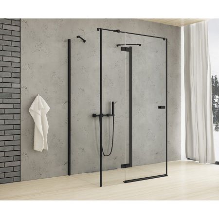 Душевое ограждение NEW TRENDY REFLEXA BLACK R 100x90x200 EXK-1372 (черный), артикул EXK-1372