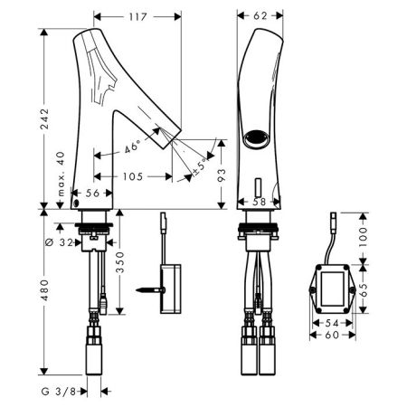 AX Starck Organic Cмес для раковины электр , цвет шлифованное золото, артикул 12172250