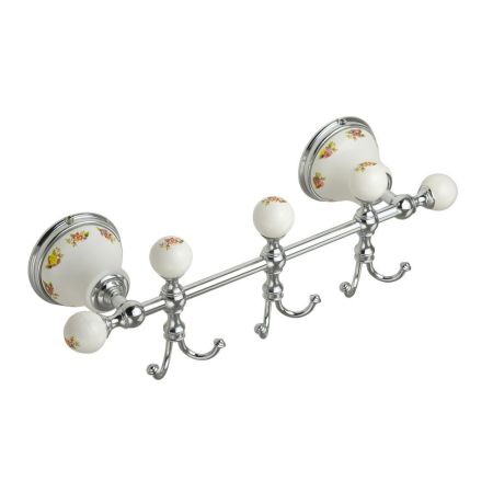 PROVANCE Планка с тремя крючками L30 см, керамика с декором/хром, артикул 17665