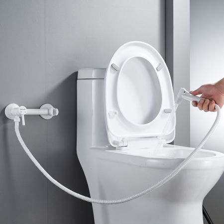 Гигиенический душ со смесителем Shevanik S107C, белый, артикул S107C