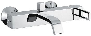 Emmevi Siris, однорычажный смеситель для ванны, ручка со стержнем (излив 17,7 см), без набора для душа, цвет хром