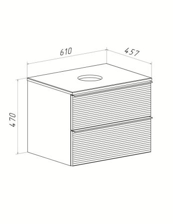 Тумба Runo Орлеан 60 серый/чёрный подвесная под накладной умывальник (00-00004651), артикул 00-00004651