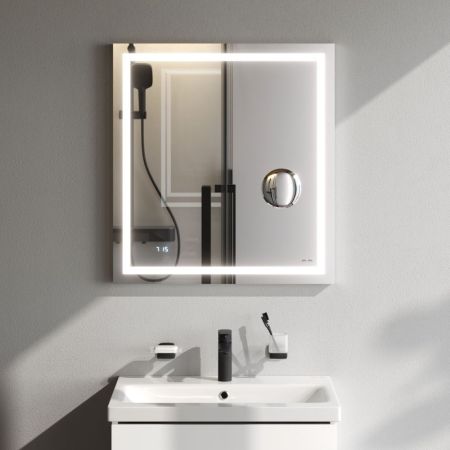 M91AMOX0653WG Универсальное зеркало с контурной Led-подсветкой, часами и косметическим зеркалом 65, артикул M91AMOX0653WG