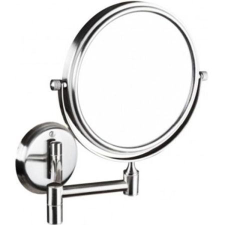 Косметическое зеркало без подсветки хром матовый Ø133