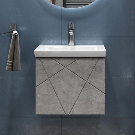 Тумба под раковину подвесная VIGO Geometry 032 бетон, 50 см, артикул 032 бетон