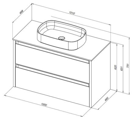 Тумба под раковину Allen Brau Fantasy 100 1.11003.PWM 2.0 папирус матовый, артикул 1.11003.PWM 2.0