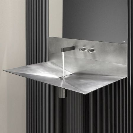 ANTONIO LUPI LAVANDINO Раковина подвесная 720х445х275 мм., из нержавеющей стали, со смесителем и самотечным донным клапаном, Stainless steel 316/L, артикул LAVANDINO