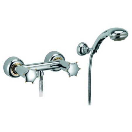 Daniel Miss Смеситель для душа, настенный, с душевым комплектом, хром/золото, артикул MI4433A cr/do