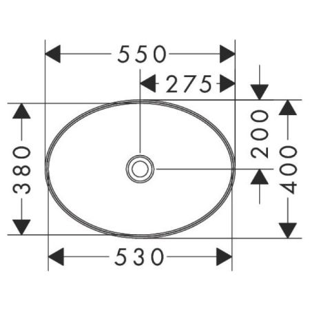 Раковина, Hansgrohe, Xuniva D, ширина, мм-550, глубина, мм-400, высота, мм-130, тип установки-накладной (настольный), отверстия для смесителя-отсутствуют, без перелива, материал-керамика, крепления в комплекте, цвет-белый, артикул 60165450