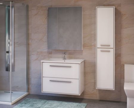 Зеркальный шкаф Raval Frame 75 с подсветкой Белый, артикул Fra.03.75/W