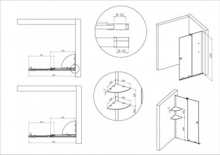 Шторка на ванну с полками CEZARES STREAM-VFS-11, артикул STREAM-VFS-11-80/150-C-Cr