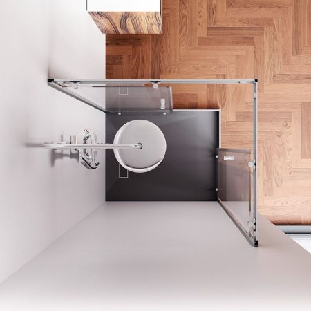 W87G-403-10080-MT Sunny душ огражд прямоугольн, раздвижн двери 100x80 серебро,стекло прозрачн, артикул W87G-403-10080-MT