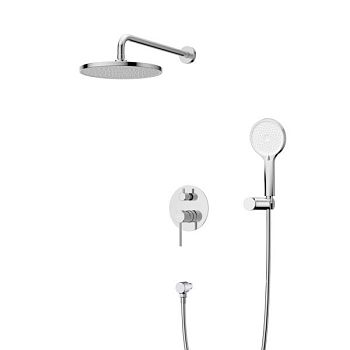 RELAX-DSET-IN Душевой комплект встраиваемый (смеситель встраиваемый, верхний душ, ручной душ со шлангом, штуцер с держателем), сатин