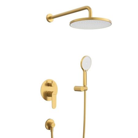 STYLUS-DSET-IN Душевой комплект встраиваемый (смеситель встраиваемый, верхний душ, ручной душ со шлангом, штуцер с держателем), сатин, артикул STYLUS-DSET-IN