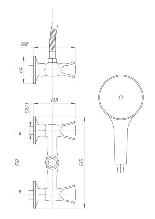 Смеситель для душа ПРОФСАН (PSM-179-38), артикул PSM-179-38