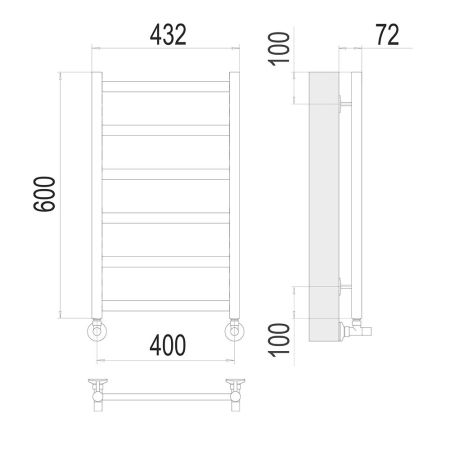 Полотенцесушитель водяной Terminus Аврора П6 40х60, артикул 4670078529879