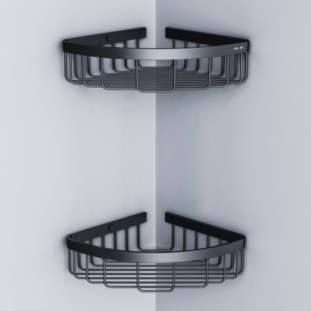A7452222 Sense L Корзина для душа угловая двухъярусная, черный